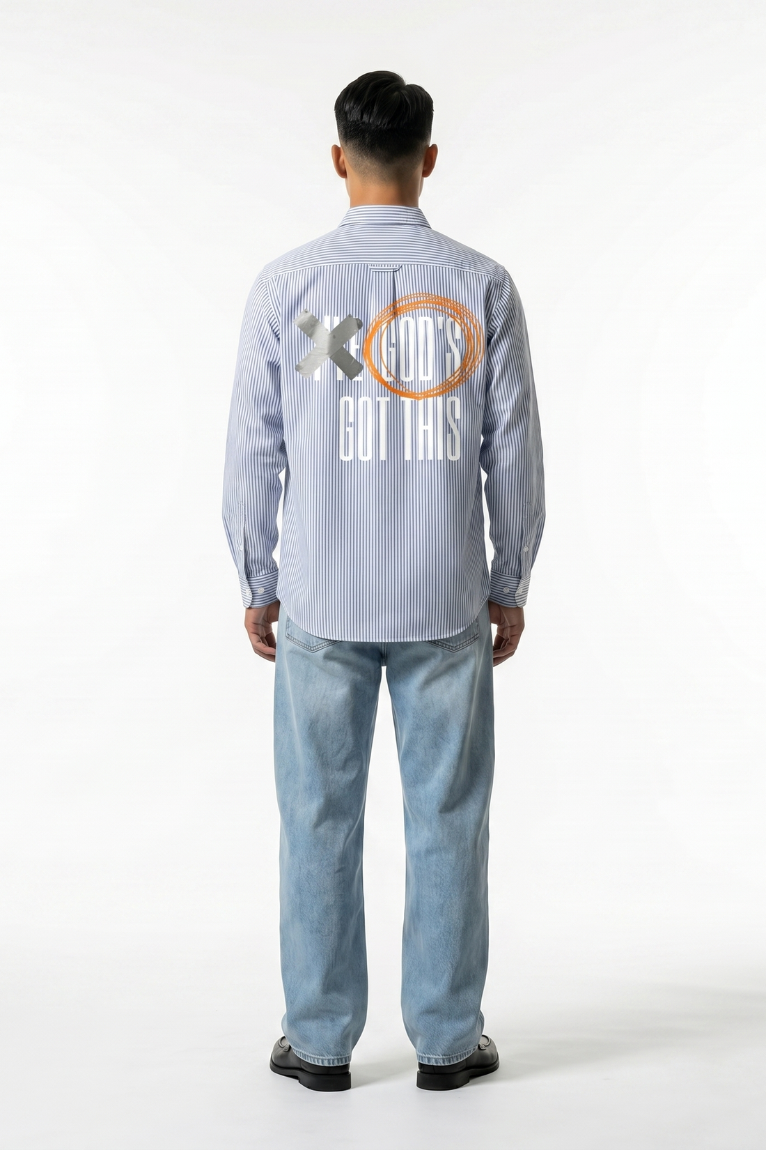 Voyd God's Got This Blue Stripe Shirt