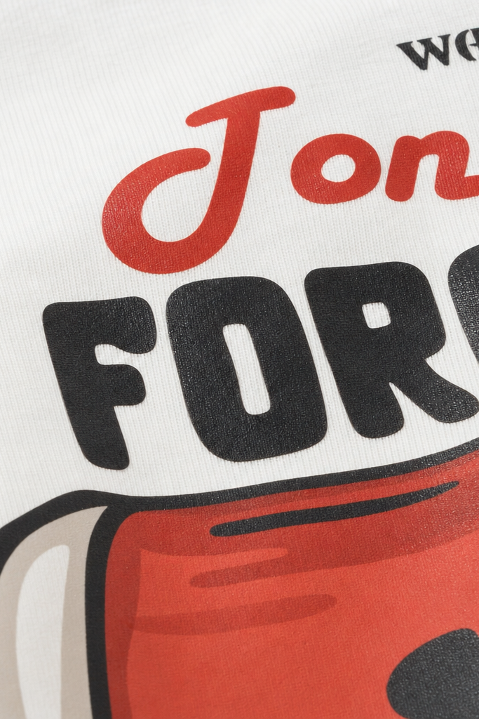 Close-up fabric detail - Voyd Tonight's Forecast White t-shirt