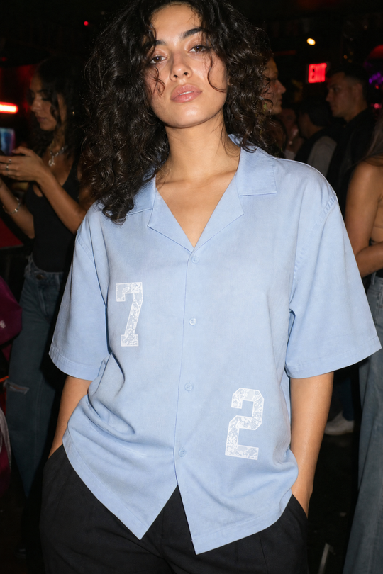 Void Rule 72 Ice Blue Bowling Shirt