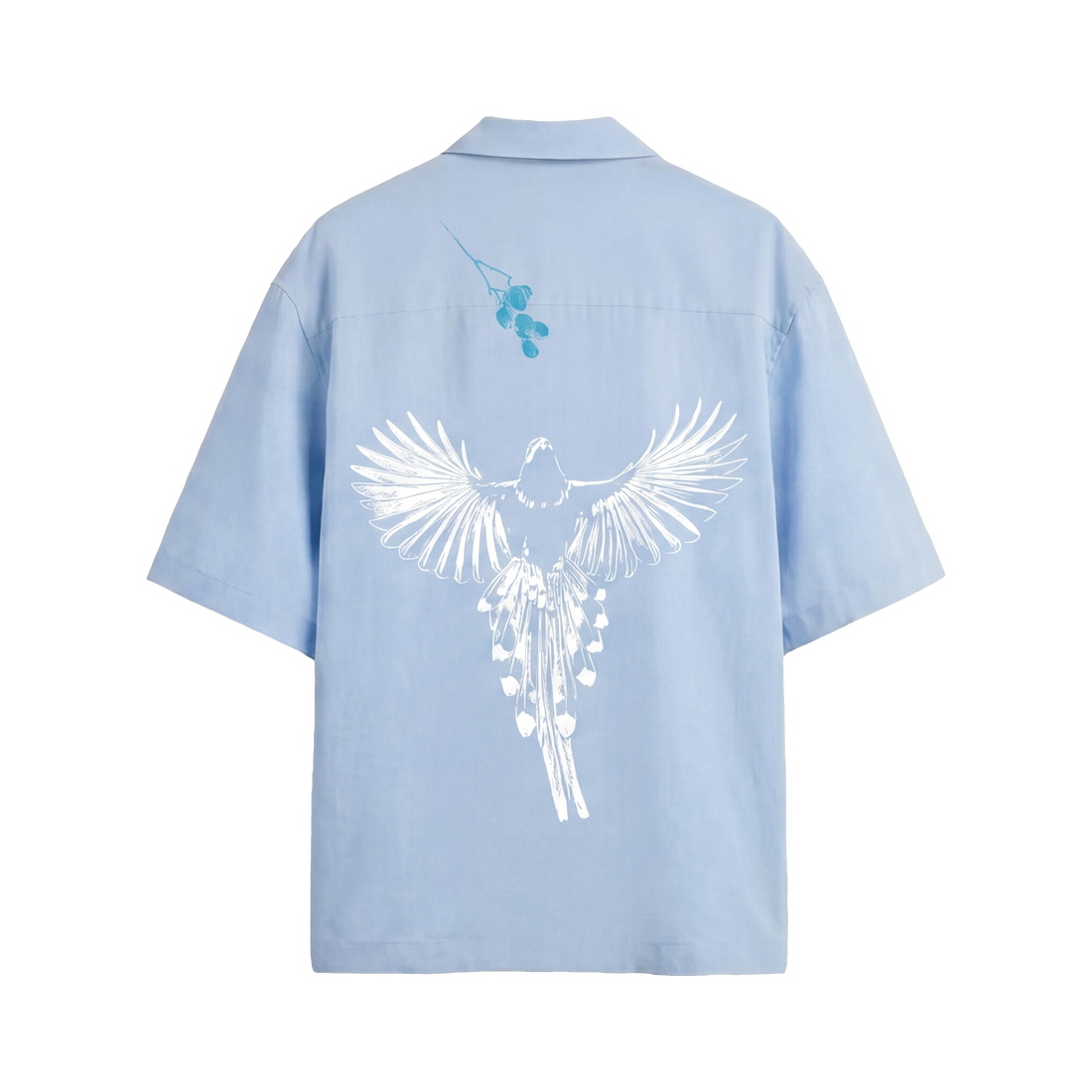 Void Obsidian Wings Ice Blue Bowling Shirt