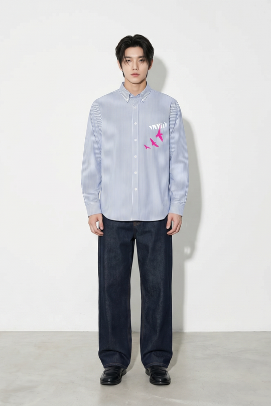 Voyd Hope In Motion Blue Stripe Shirt