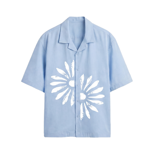 Void Petal Syndicate Ice Blue Bowling Shirt