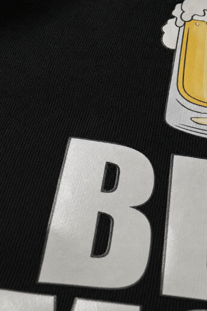 Close-up fabric detail - Voyd Beer Mode Black t-shirt