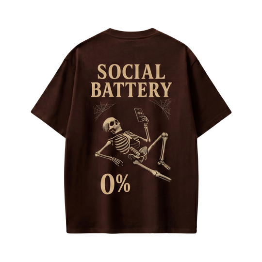 Voyd Social Battery Brown t-shirt