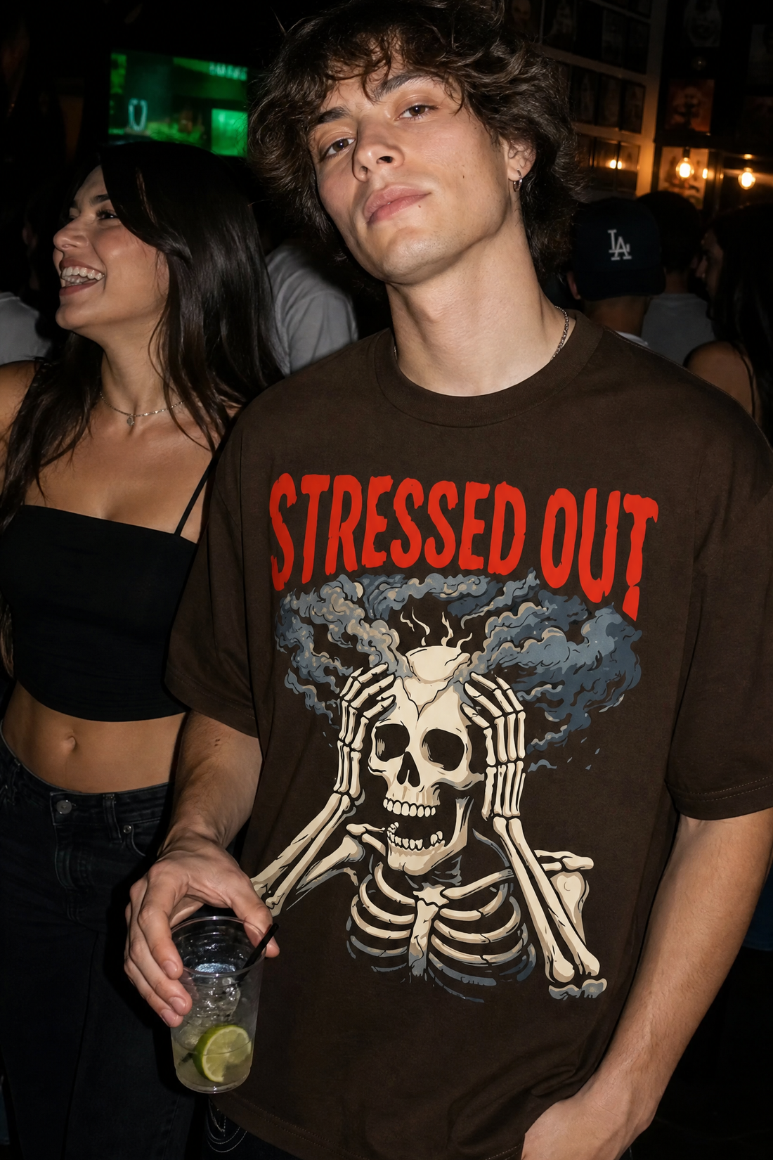 Voyd Stressed Out Brown T-shirt