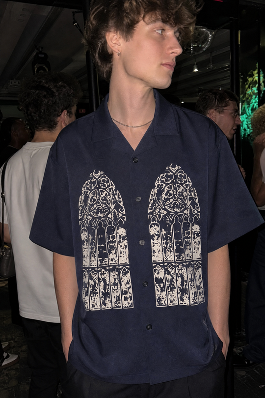 Void Silent Riot Blue Bowling Shirt