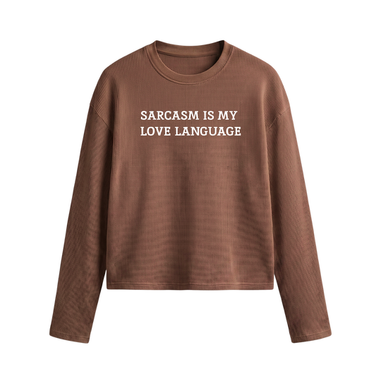 Voyd My love language Brown Waffle T-shirt