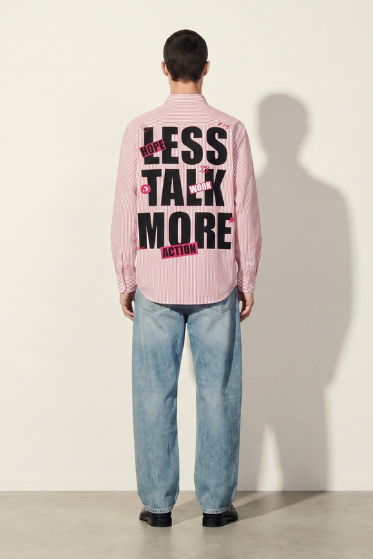 Voyd Less Talk Pink Stripe Shirt