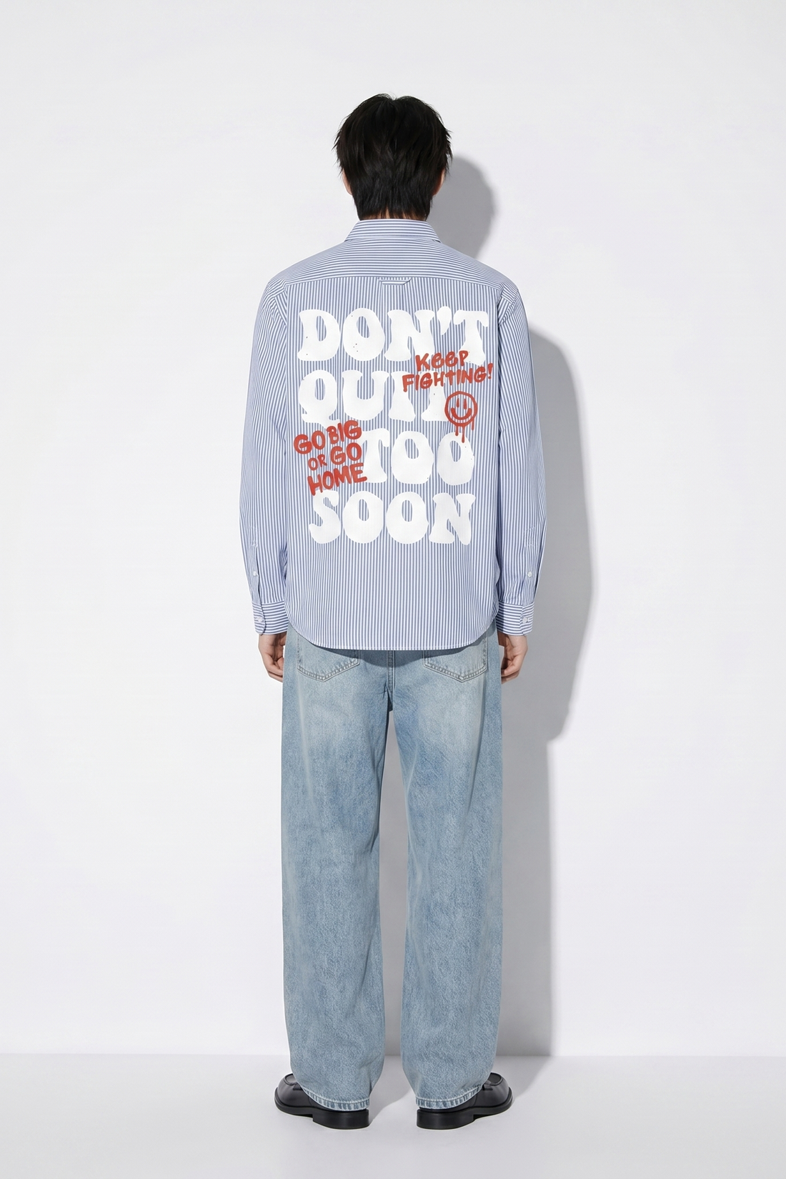 Voyd Go Big Or Go Home Blue Stripe Shirt