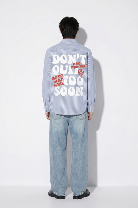 Voyd Go Big Or Go Home Blue Stripe Shirt