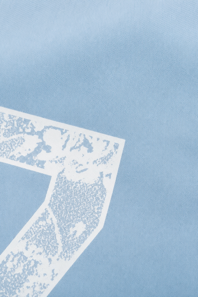 Close-up fabric detail - Void Rule 72 Ice Blue Bowling Shirt