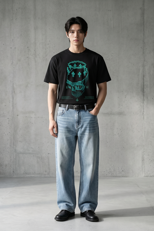 Voyd Abstract Alley Black T-shirt