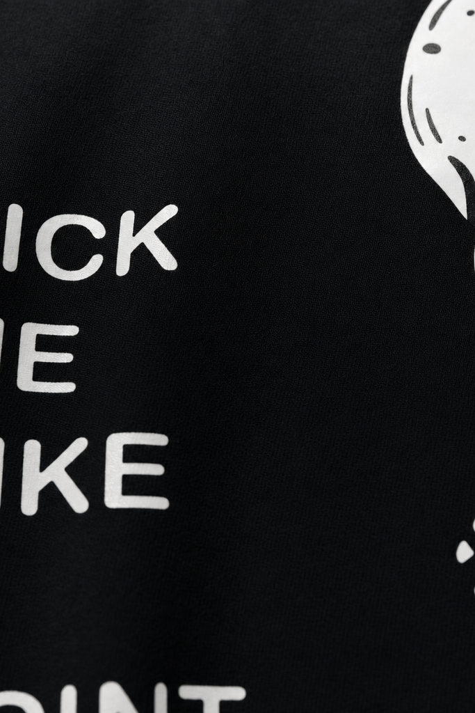 Close-up fabric detail - Voyd Like a Joint Black T-shirt