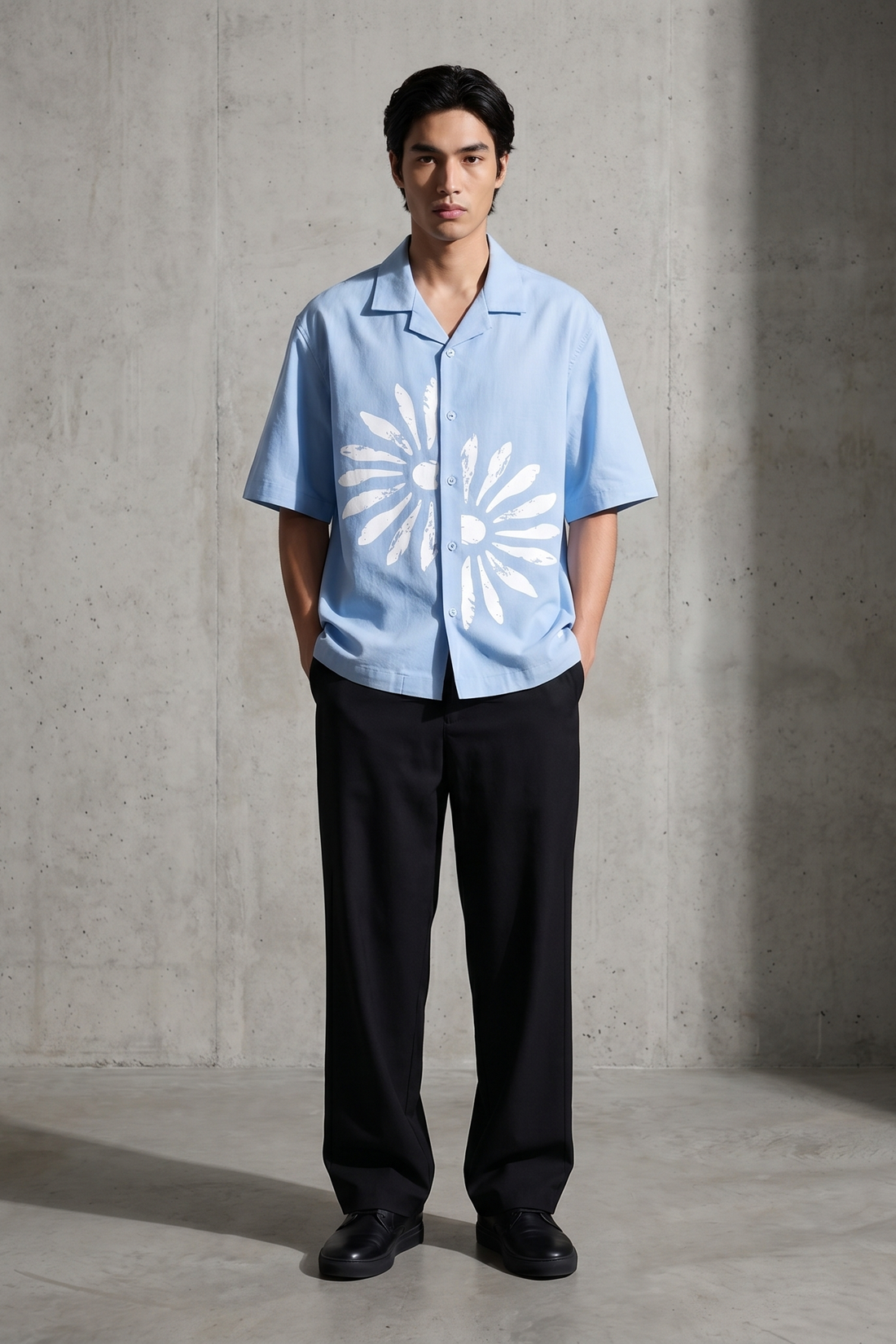 Void Petal Syndicate Ice Blue Bowling Shirt