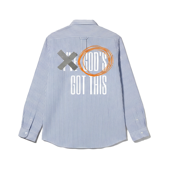 Voyd God's Got This Blue Stripe Shirt