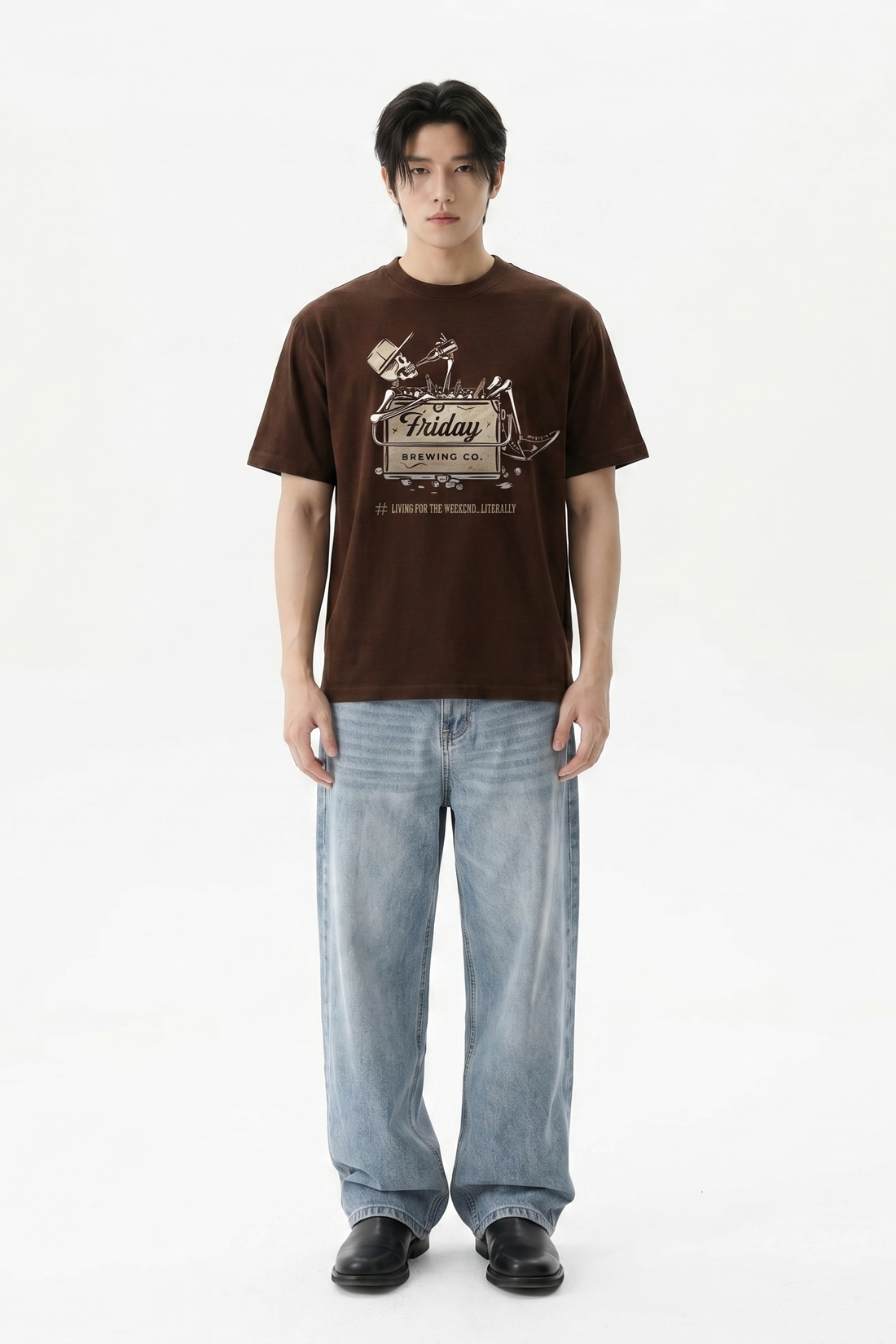 Voyd For The Weekend Brown t-shirt