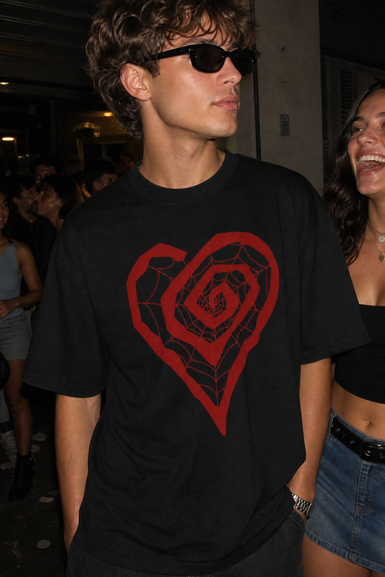 Voyd Red Spiral Black T-shirt