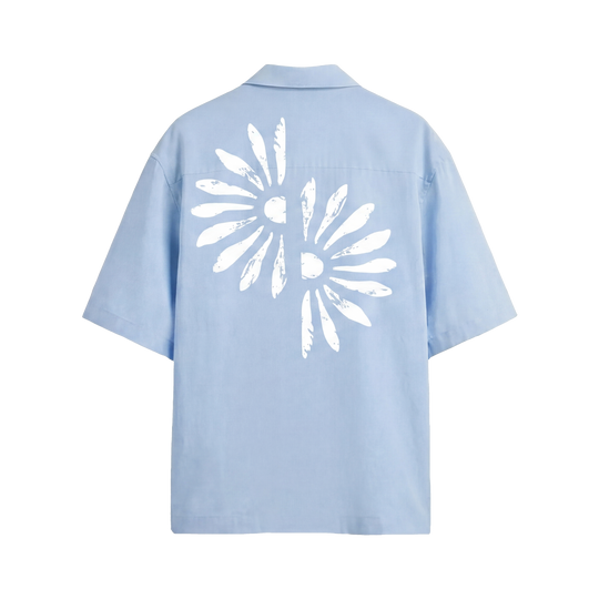 Void Petal Syndicate Ice Blue Bowling Shirt