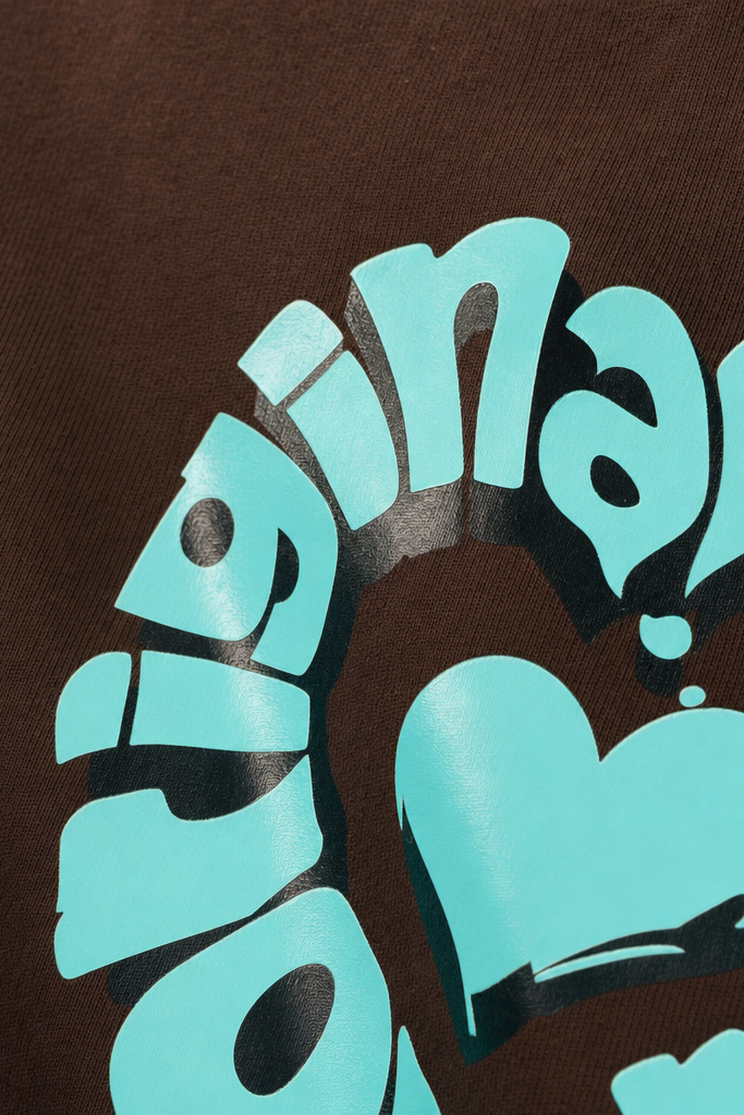 Close-up fabric detail - Voyd Urban Voltage Brown T-shirt