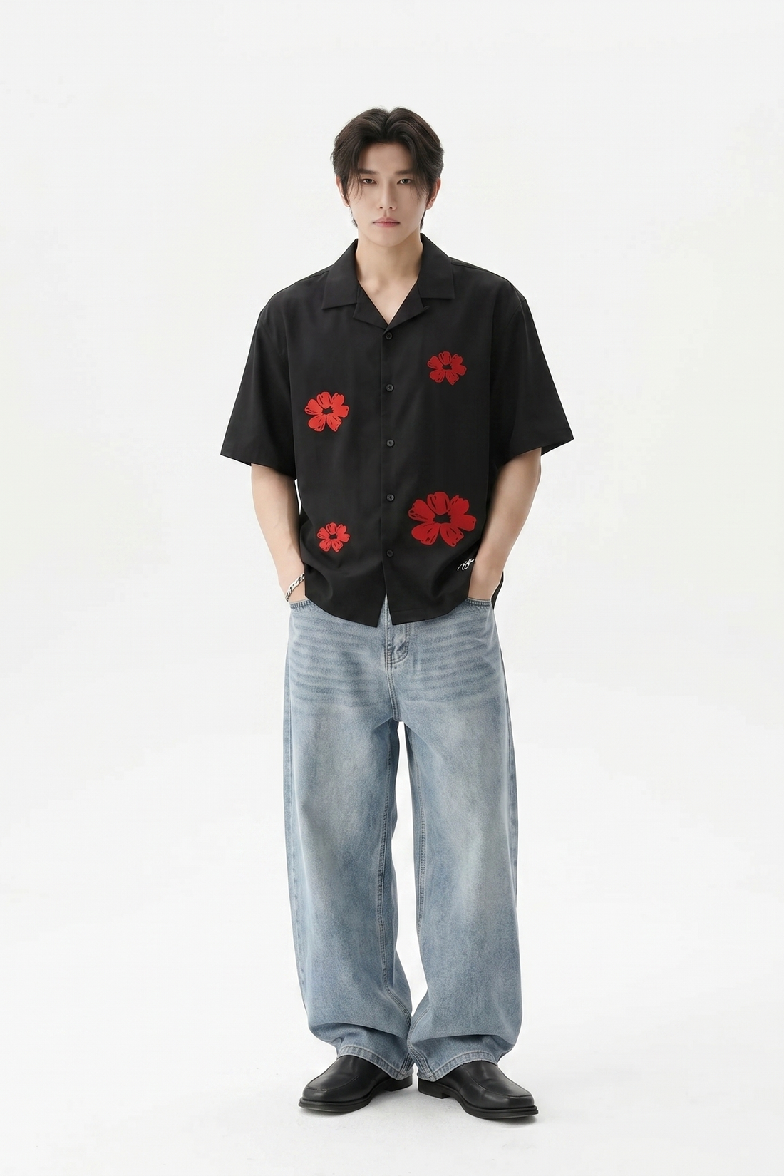 Void Elegy in Red Black Bowling Shirt