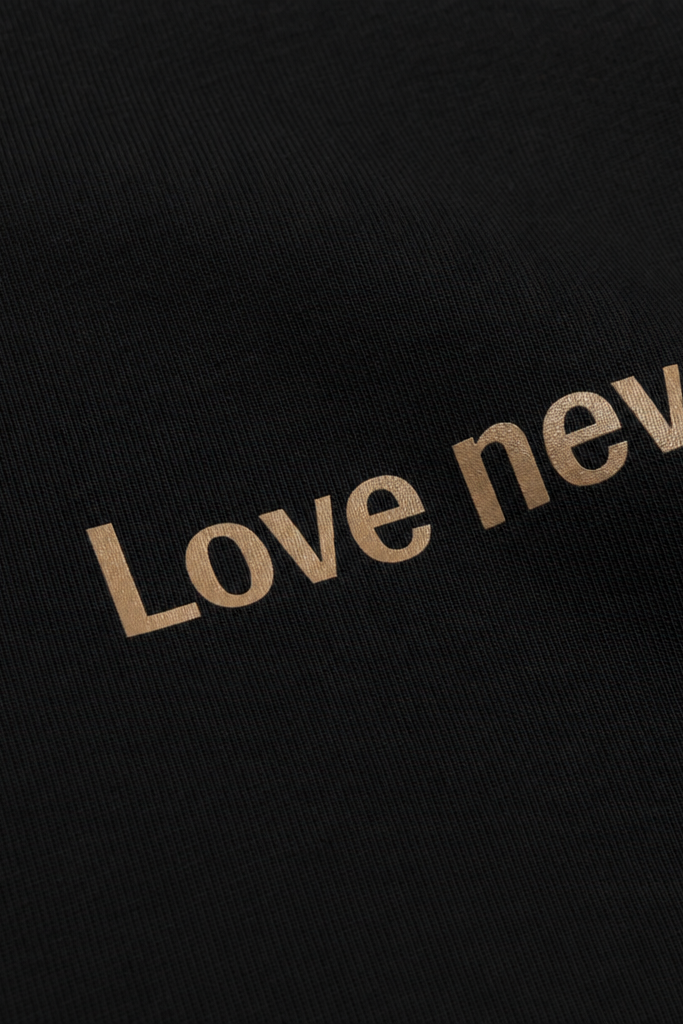 Close-up fabric detail - Voyd Undying Love Black T-shirt