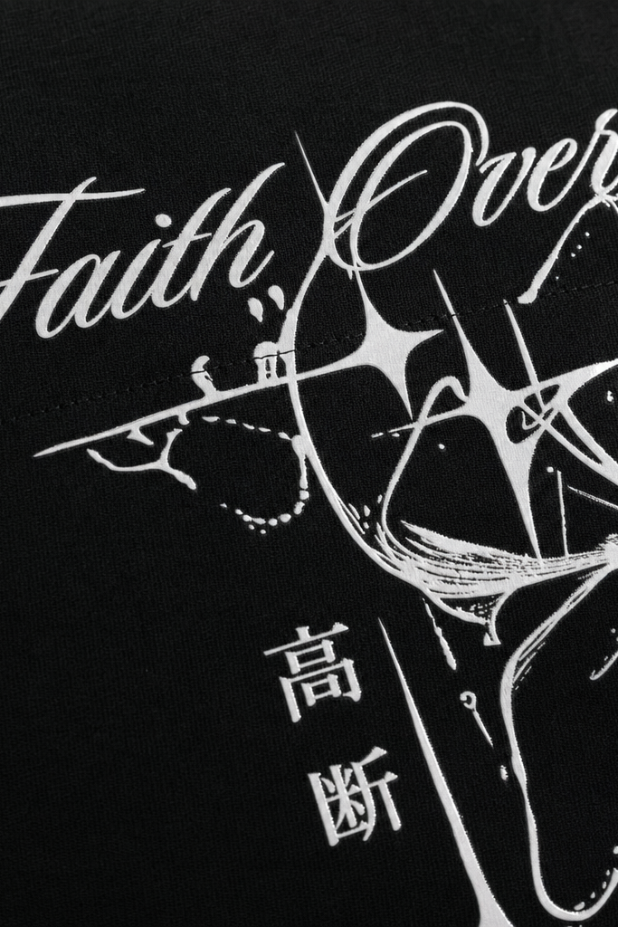 Close-up fabric detail - Void Bloom Club  Black Bowling Shirt