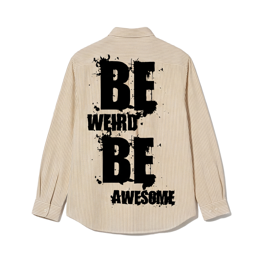 Voyd Be Weird Beige Stripe Shirt