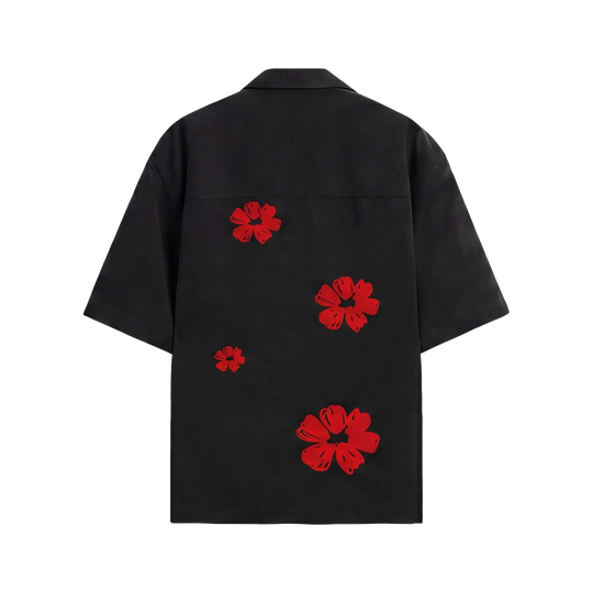 Void Elegy in Red Black Bowling Shirt