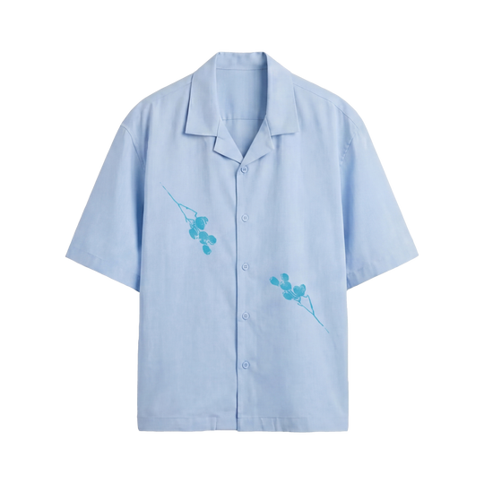 Void Obsidian Wings Ice Blue Bowling Shirt