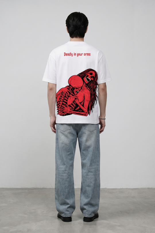 Deadly in Your Arms Voyd White T-shirt