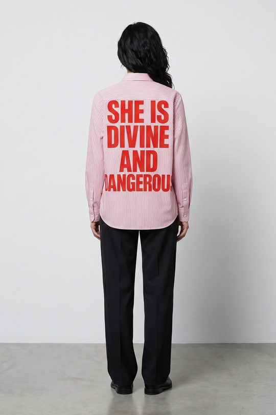 Voyd Divine and Dangerous Pink Stripe Shirt