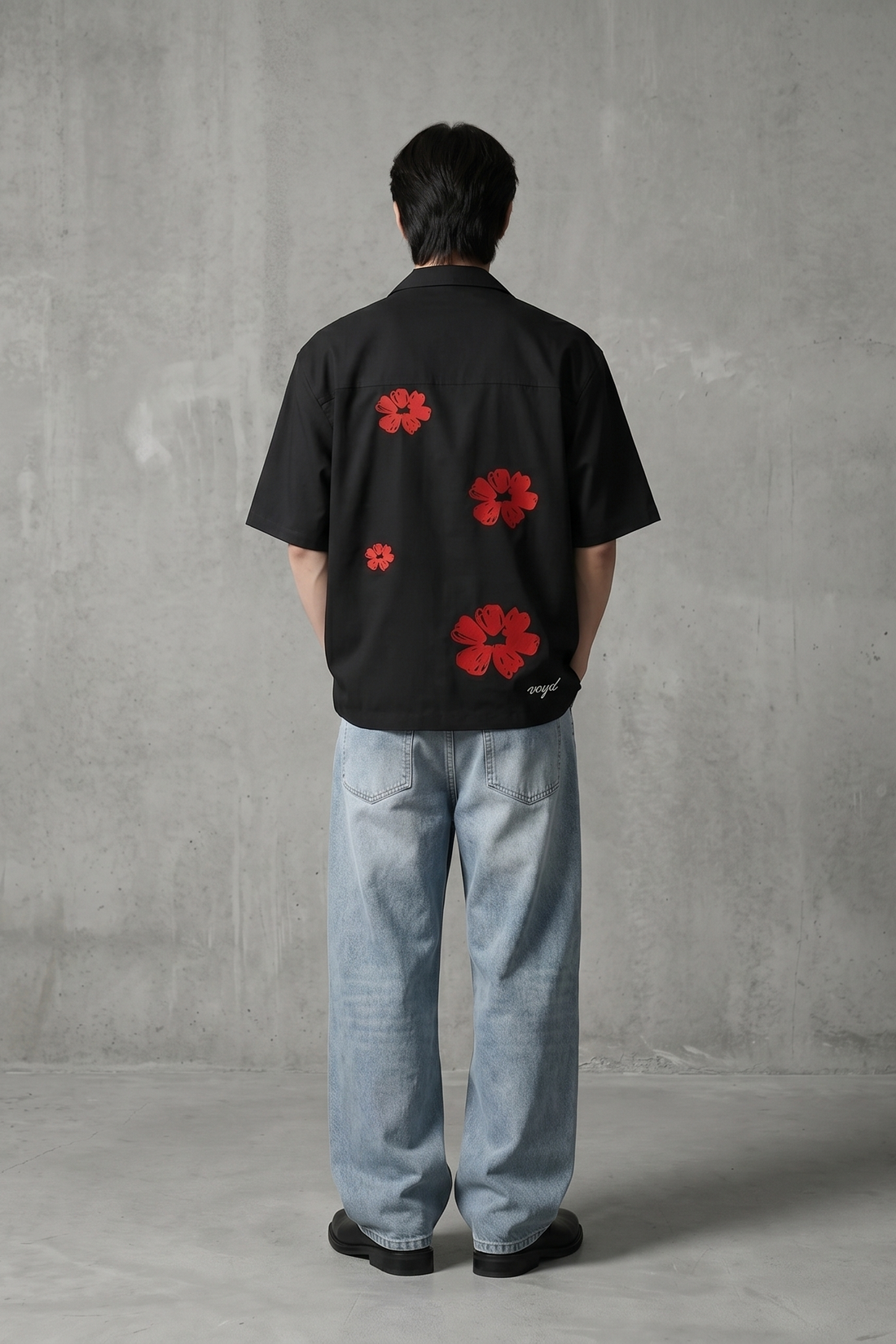 Void Elegy in Red Black Bowling Shirt