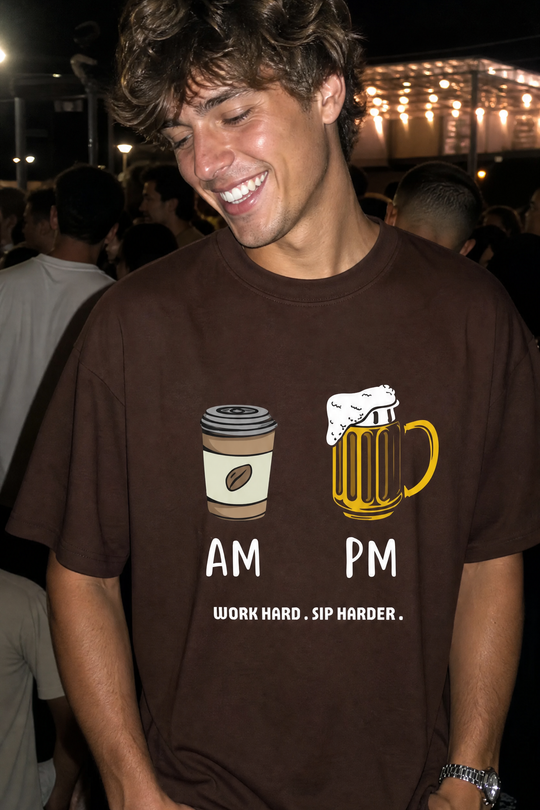 Voyd AM PM Routine Brown t-shirt