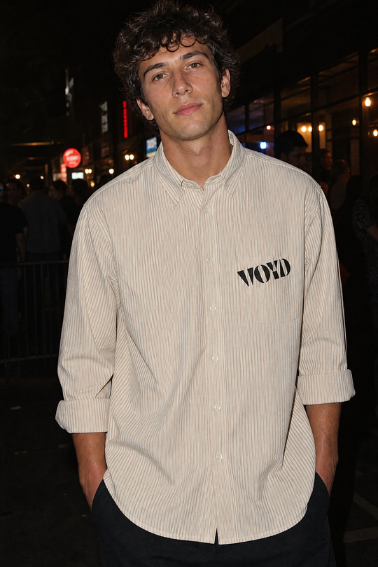 Voyd Be Weird Beige Stripe Shirt