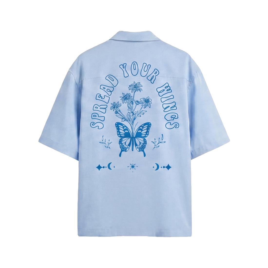Void Blue Butterfly Ice Blue Bowling Shirt