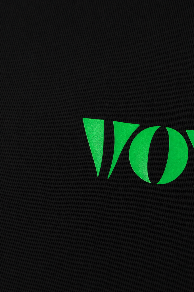 Close-up fabric detail - Voyd Urban Voltage Black T-shirt