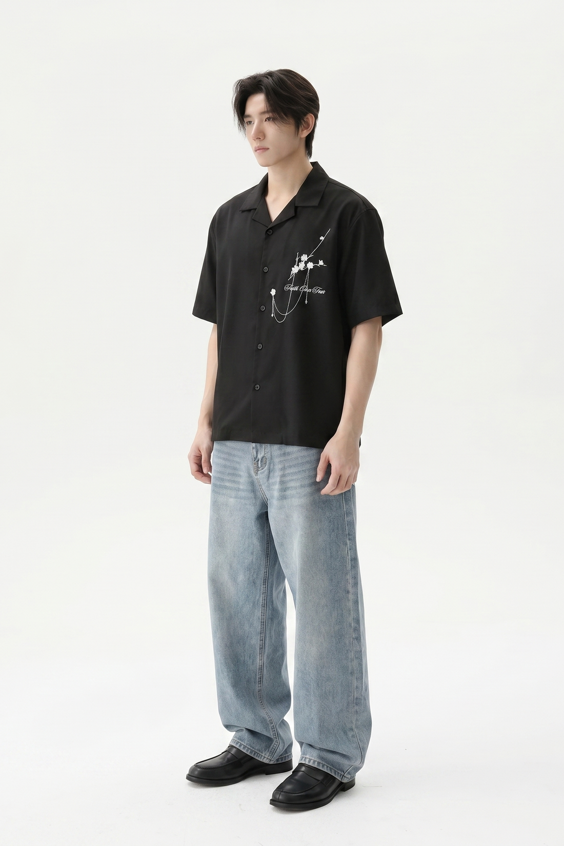 Void Bloom Club  Black Bowling Shirt