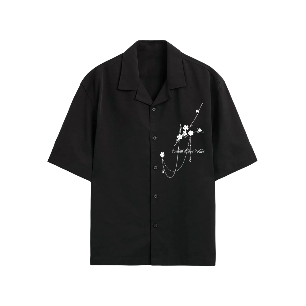 Void Bloom Club  Black Bowling Shirt