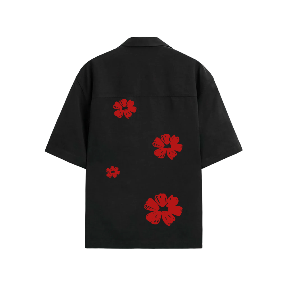Void Elegy in Red Black Bowling Shirt