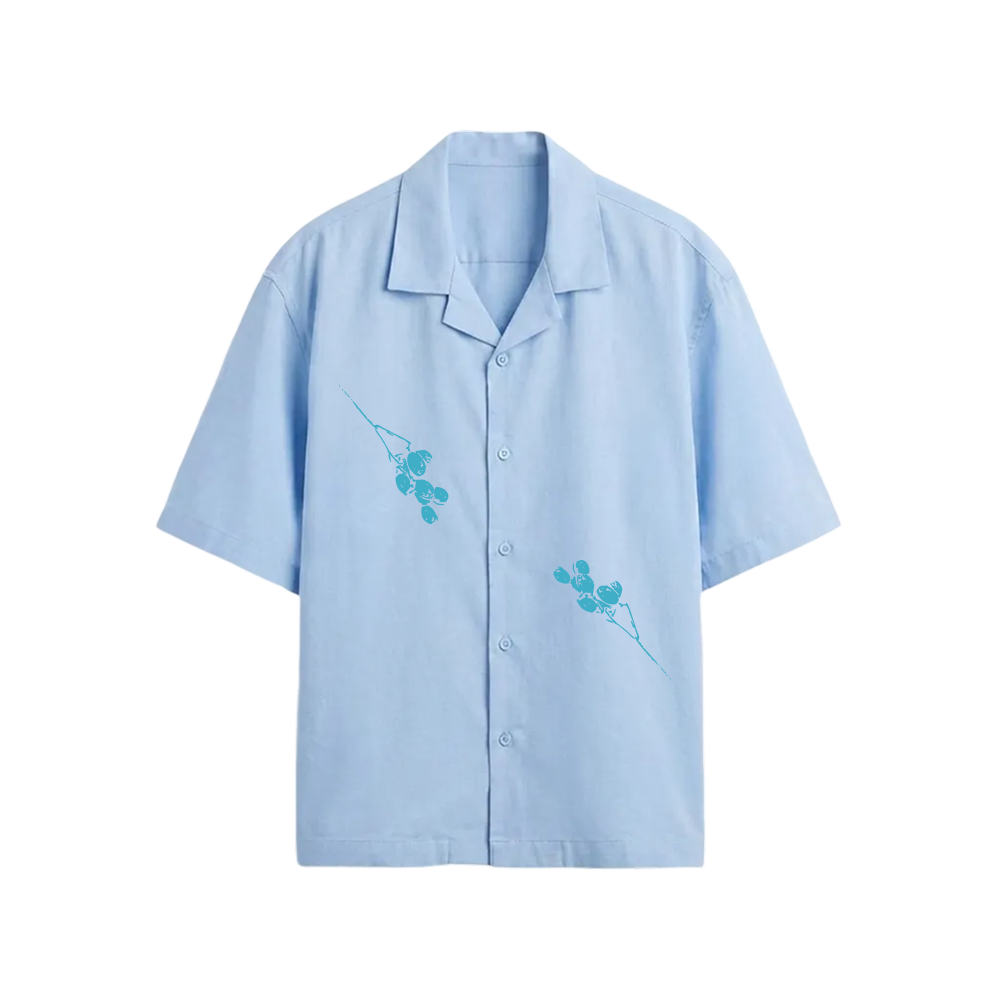 Void Obsidian Wings Ice Blue Bowling Shirt