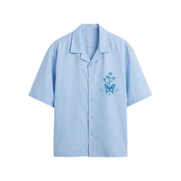 Void Blue Butterfly Ice Blue Bowling Shirt