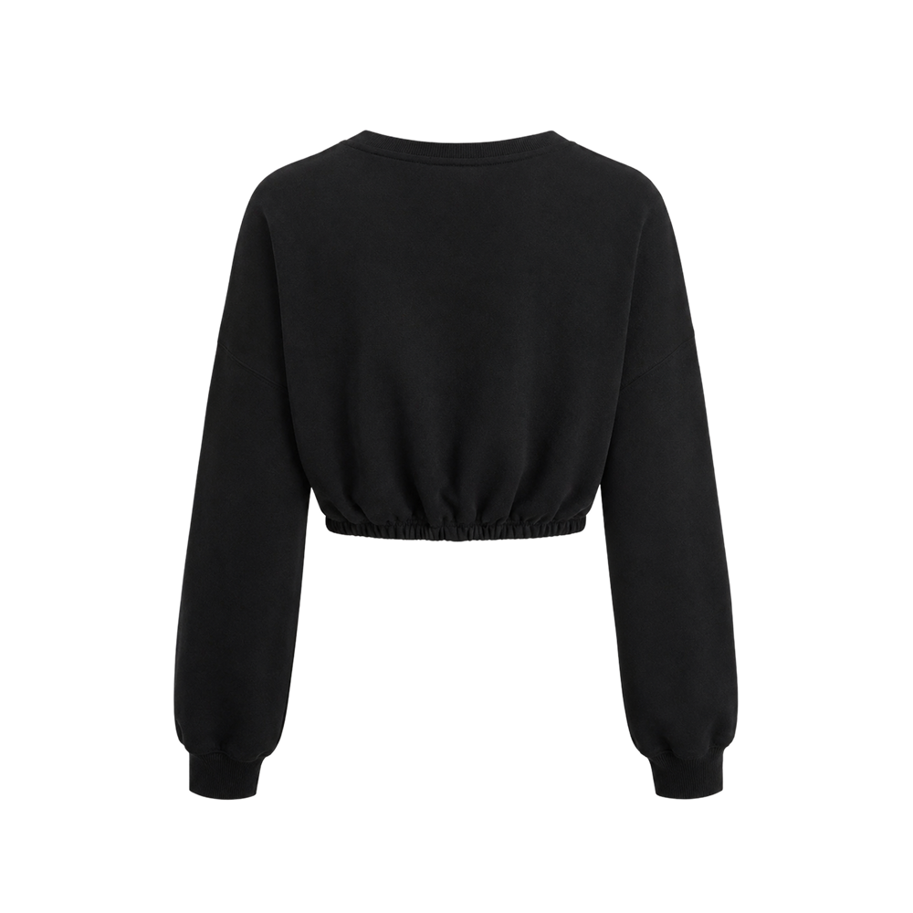 Voyd Abyss Cross Cropped Crewneck Black Top