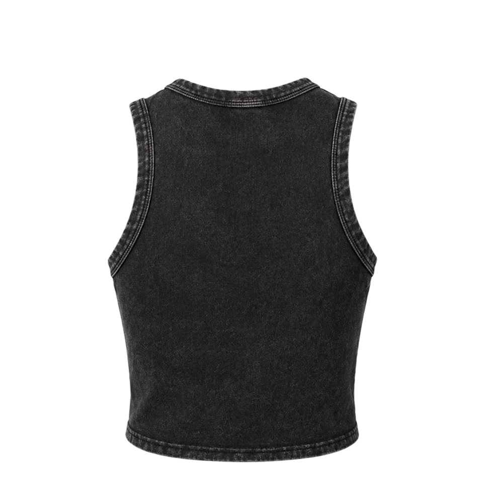 Voyd Acid washed black graphic tank top