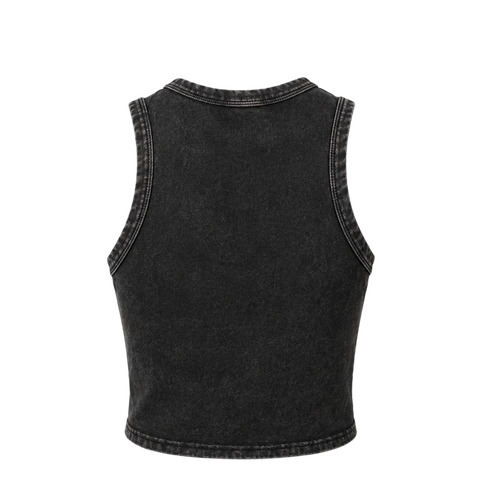 Voyd Acid washed black graphic tank top