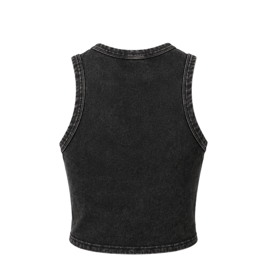 Voyd Acid washed black graphic tank top