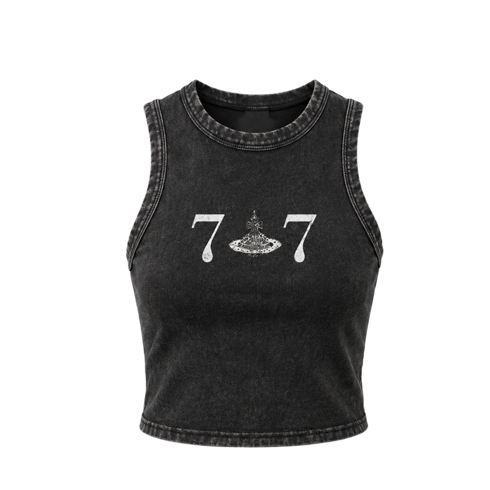 Voyd Acid washed black graphic tank top