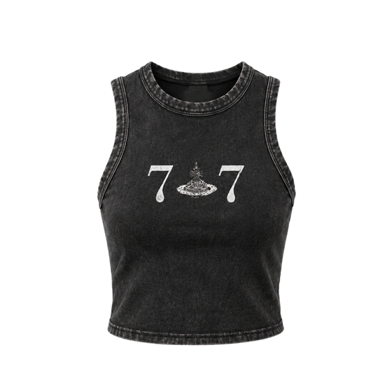 Voyd Acid washed black graphic tank top