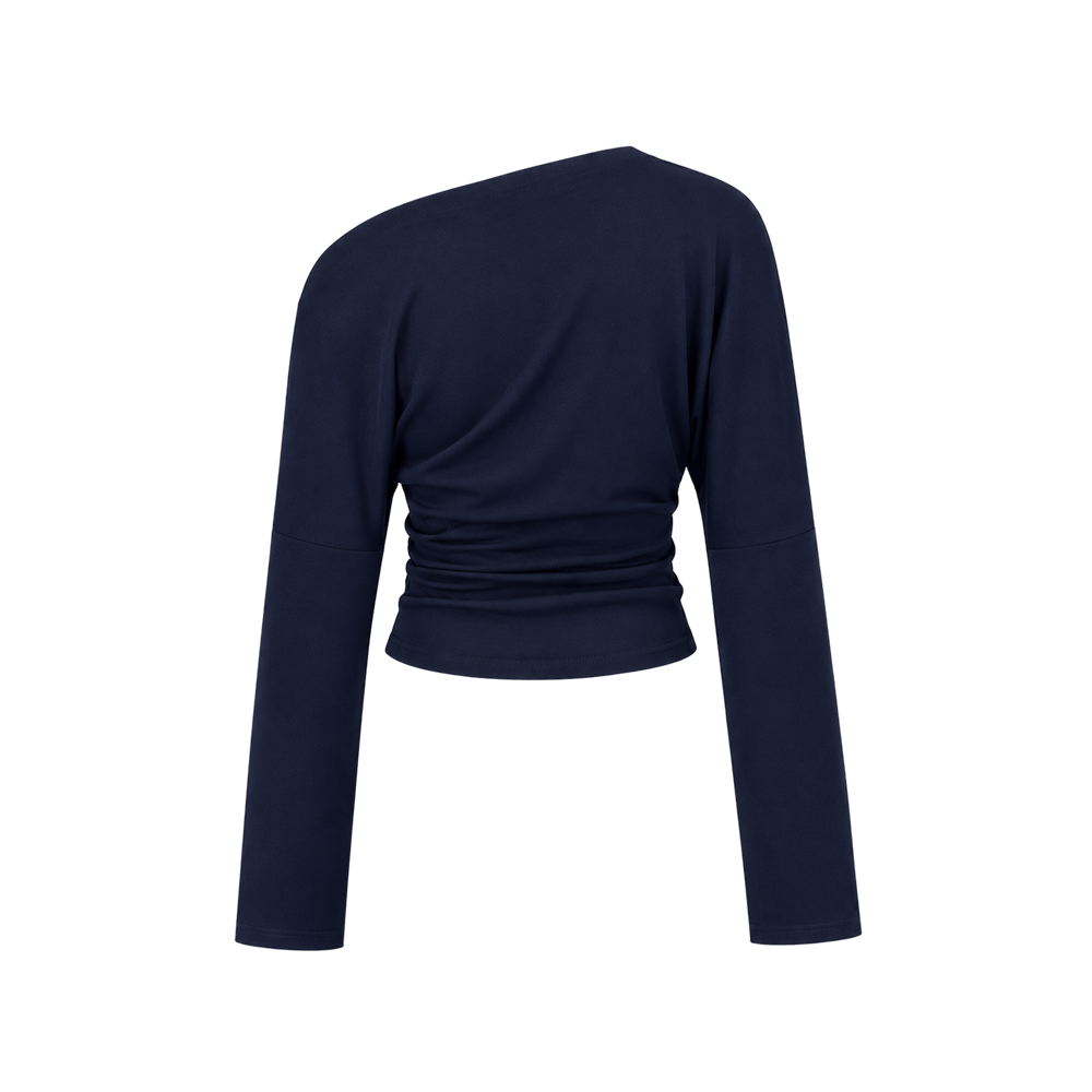 Voyd Asymmetrical Vavy Blue grommet top.