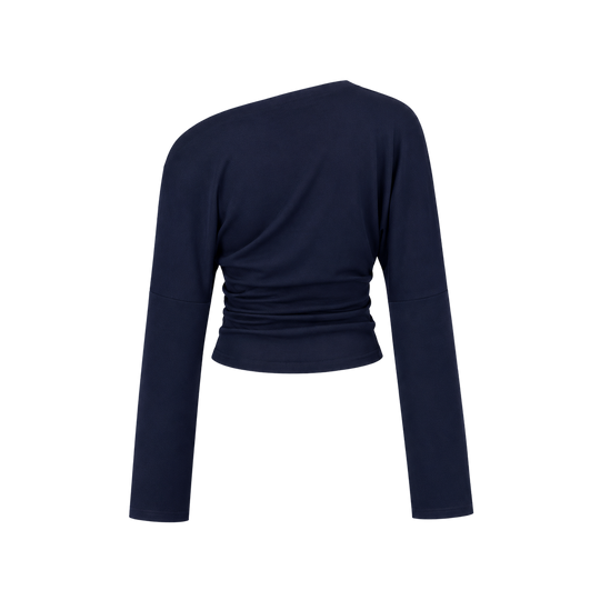 Voyd Asymmetrical Vavy Blue grommet top.