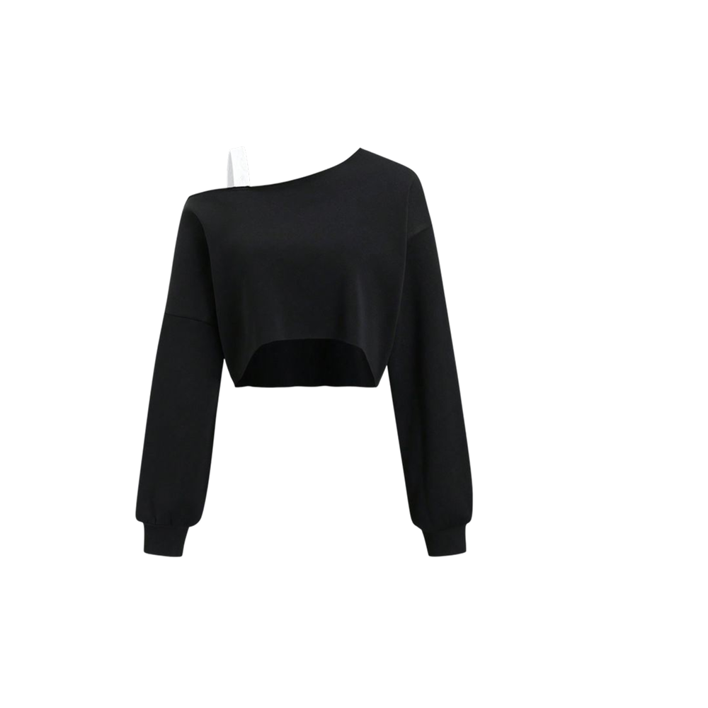 Voyd Asymmetrical black cropped Top.